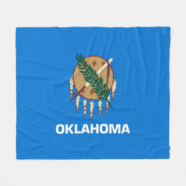 Manta Polar Diseño de la bandera del estado de Oklahoma (Frente (Horizontal))