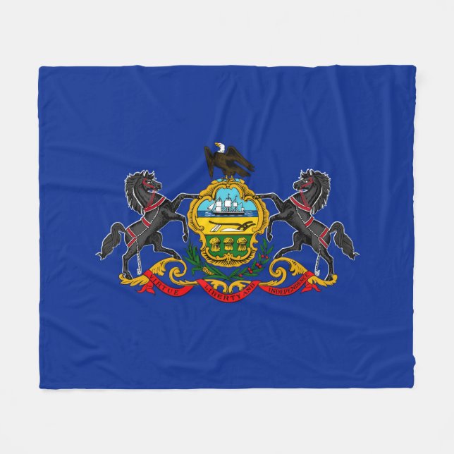 Manta Polar Diseño de la bandera del estado de Pennsylvania (Frente (Horizontal))
