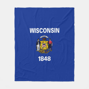 Manta Polar Diseño de la bandera del estado de Wisconsin