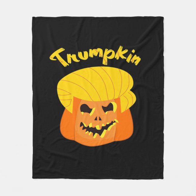 Manta Polar Diseño de la calabaza de Trumpkin Halloween - Lema (Anverso)