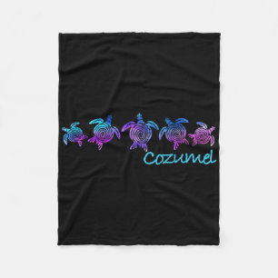 Manta Polar Diseño de la playa de Cozumel _ Regalo de tortuga