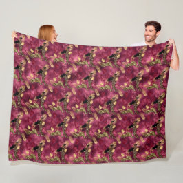 Manta Polar Diseño de la serie Burgundy y Gold Leopard 10