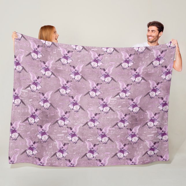 Manta Polar Diseño de la serie de papel Ephemera Lavendar 10 (In situ)