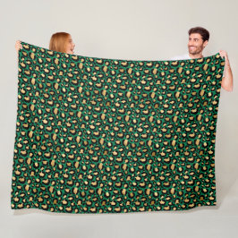 Manta Polar Diseño de la serie Safari Esmeralda y Oro 3