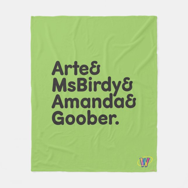 Manta Polar Diseño de los nombres de Webkinz (Anverso)