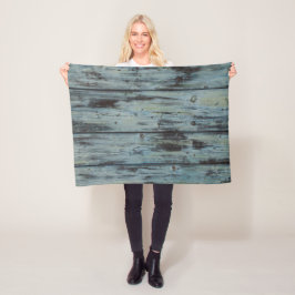 Manta Polar Diseño de madera turquesa estilo vintage Shabby Ch