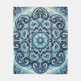 Manta Polar Diseño de Mandala con Gradiente Azul 2