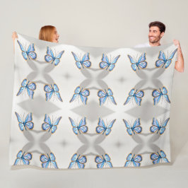 Manta Polar Diseño de mariposa azul de lujo