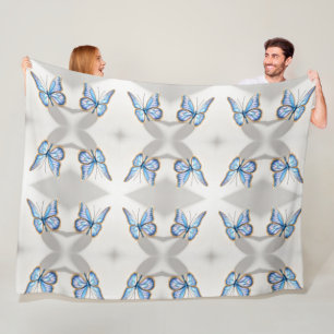 Manta Polar Diseño de mariposa azul de lujo