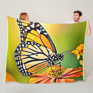 Manta Polar Diseño de mariposa monarca