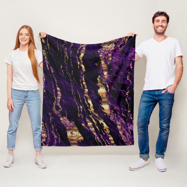 Manta Polar Diseño de Mármol Púrpura Profundo (In situ)