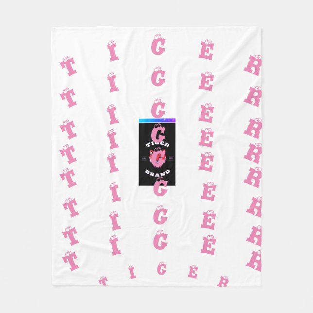 MANTA POLAR DISEÑO DE 🐯 MÁS GRANDE EN BLANQUETA DE HUELLAS (Anverso)