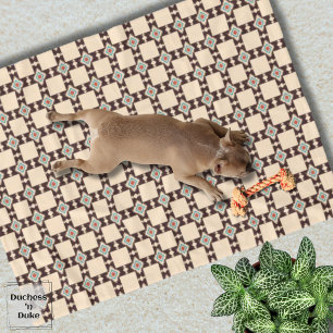 Manta Polar Diseño de mascota con patrón de cruz azteca boho d
