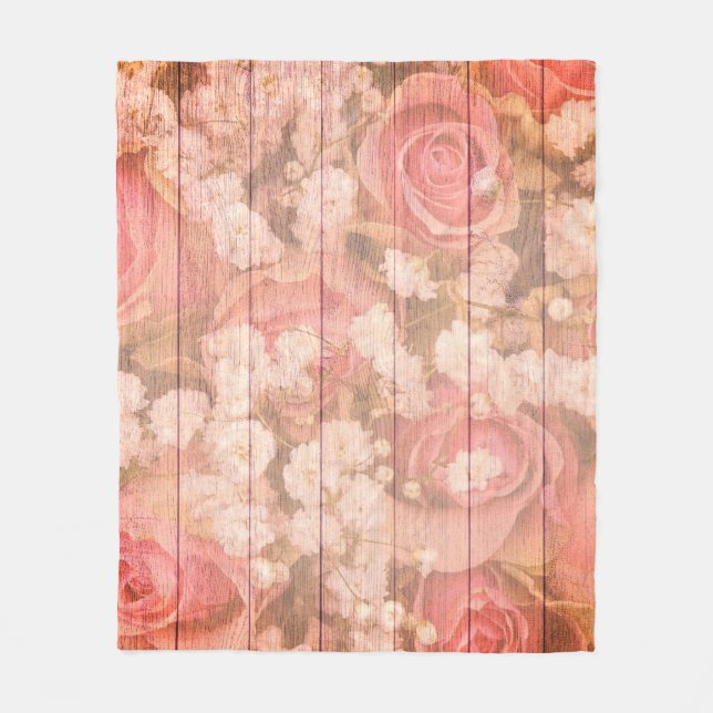 Manta Polar Diseño de moda de país rosa (Anverso)