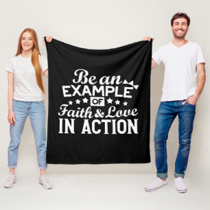 Manta Polar Diseño de motivación cristiana - Fe, amor y acción