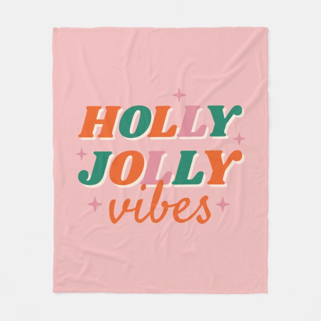 Manta Polar Diseño de Navidades de Fun Holly Jolly Vibes (Anverso)