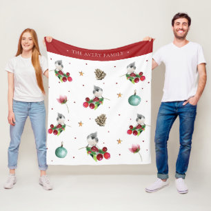 Manta Polar Diseño de Navidades de Titmouse con Tufted de colo