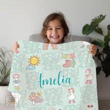 Diseño de niña de ganso tonto verde azulado