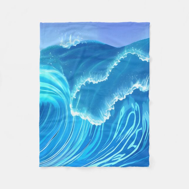 Manta Polar Diseño de olas de mar - Ola de flujo (Anverso)