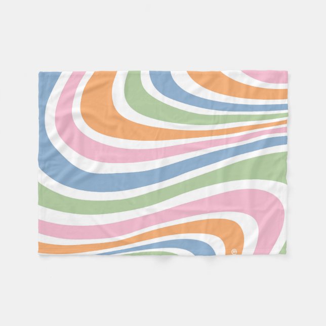 Manta Polar Diseño de ondas retro (Frente (Horizontal))