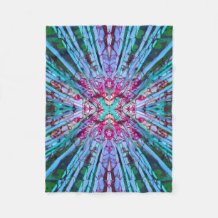Manta Polar Diseño de Op Art en azul turquesa y magenta