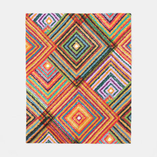 Manta Polar Diseño de parches con plazas aztecas.