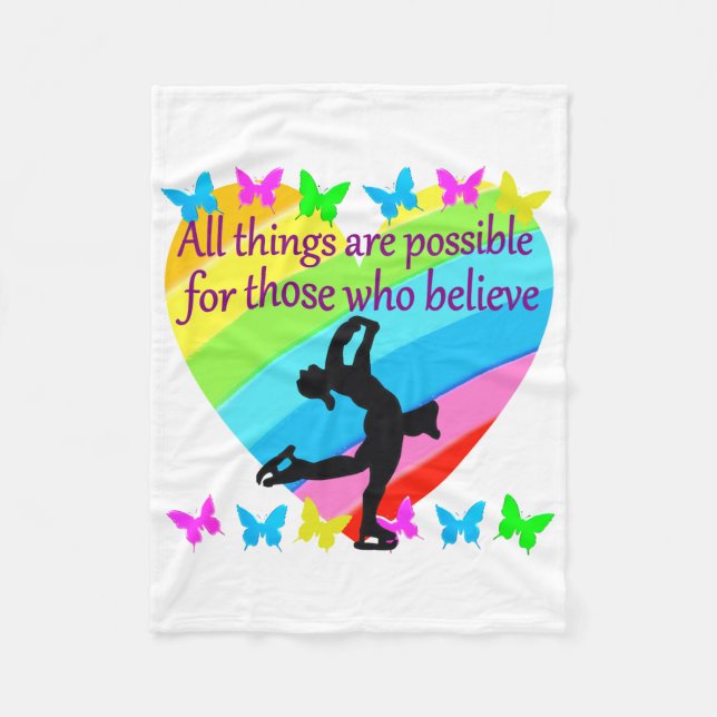 MANTA POLAR DISEÑO DE PATINAJE DE FIGURA INSPIRADORA RELLENADO (Anverso)