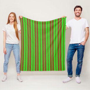 Manta Polar Diseño de patrón de rayas elegante verde marrón