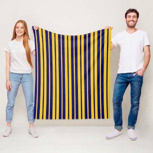 Manta Polar Diseño de patrón de rayas elegantes azul amarillo