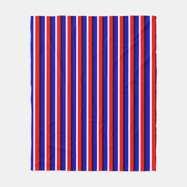 Manta Polar Diseño de patrones de franjas azules rojas (Anverso)