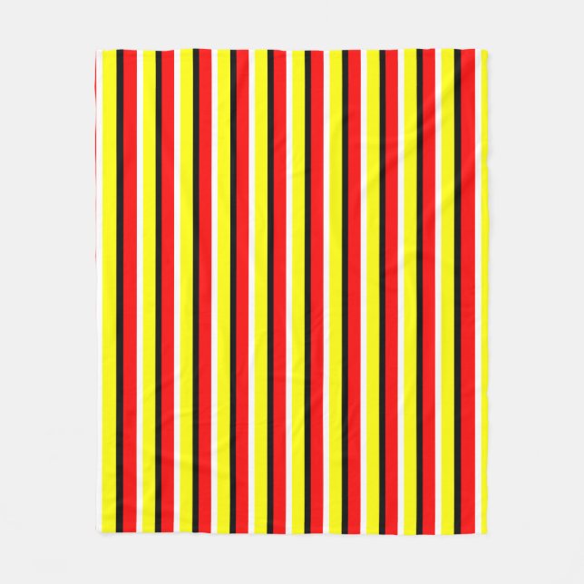 Manta Polar Diseño de patrones de rayas rojas amarillas (Anverso)