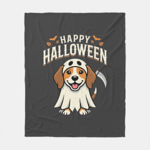Manta Polar Diseño de perro Beagle Feliz Halloween_1