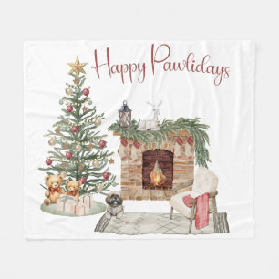 Manta Polar Diseño de perro de Happy Pawlidays - Lhasa Apso