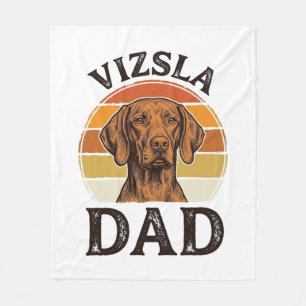 Manta Polar Diseño de perro grabado vintage Vizsla Papá_1