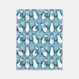 Manta Polar Diseño de pingüinos de invierno