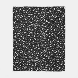 Manta Polar Diseño de Posy Blanco Sobre Negro