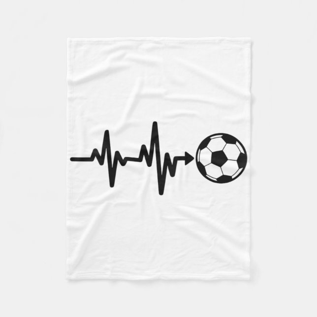 Manta Polar Diseño de pulso de fútbol latido  (Anverso)