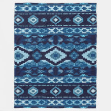 Diseño de punto azul Boho Aztec