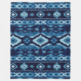 Manta Polar Diseño de punto azul Boho Aztec