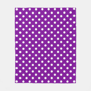 Manta Polar Diseño de puntos de polka blanco morado