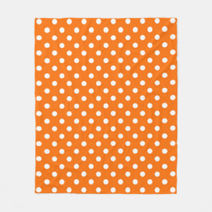 Manta Polar Diseño de puntos de polka blanco naranja