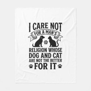 Manta Polar Diseño de Religión de Perro Gato Vintage Cita Aman