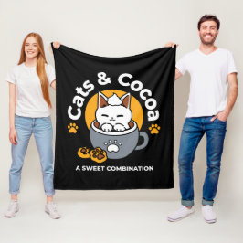 Manta Polar Diseño de tazas navideñas con acogedoras galletita