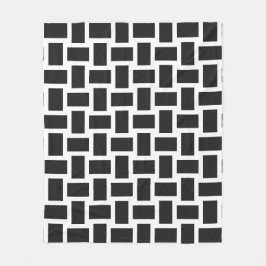 Manta Polar Diseño de tejido pastel blanco y negro