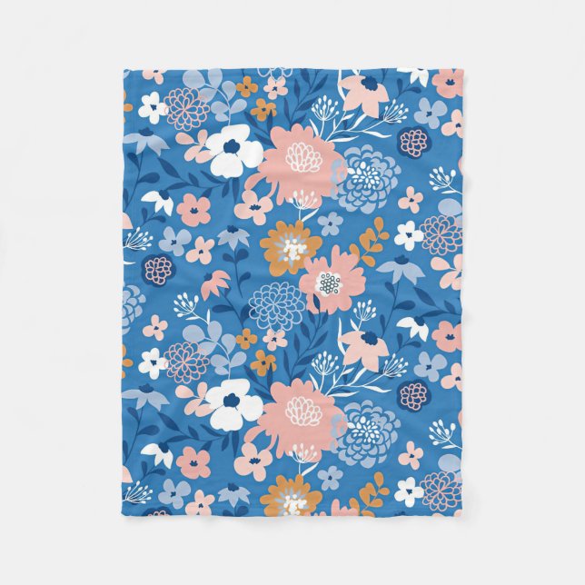 Manta Polar Diseño De Tela De Regalo De Navidad Con Flores Sim (Anverso)