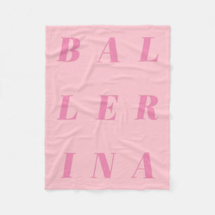 Manta Polar Diseño de texto Ballerina rosa para bailarinas de