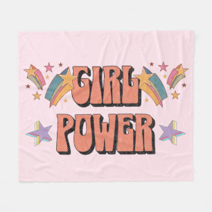 Manta Polar Diseño de texto de chica Power con estrellas