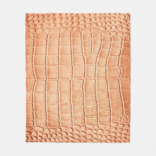 Manta Polar Diseño de textura de cuero reptil naranja