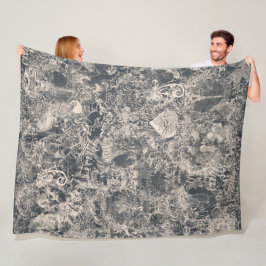 Manta Polar Diseño de toile de París negro elegante