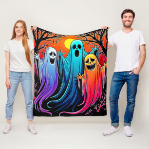 Manta Polar Diseño de tres fantasmas fantasmales de Halloween